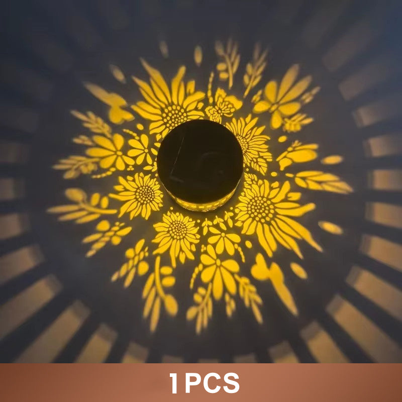 ☀️ Solarbetriebene Mandala-Lampe für Garten und Terrasse – 2-in-1-Steh- und Wandleuchte – Dekorative Beleuchtung im Vintage-Look – Rostfrei und langlebig