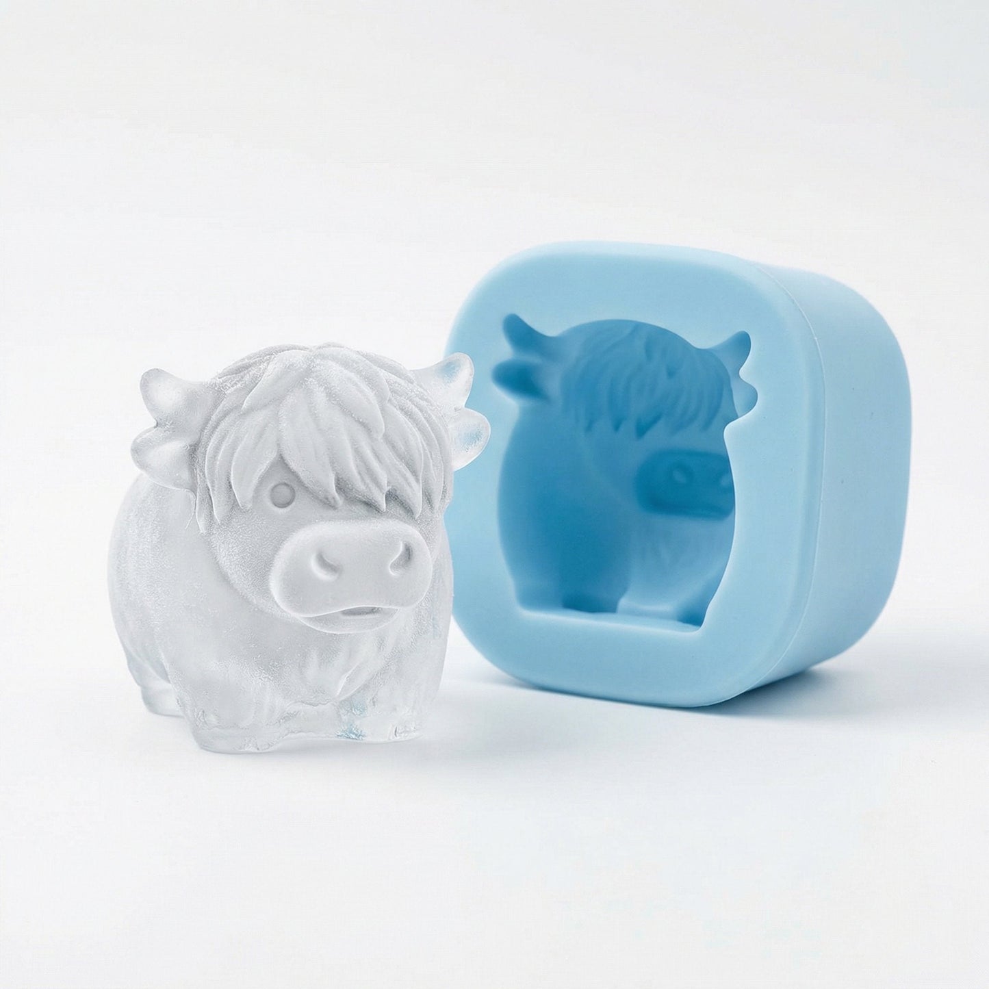 🐮 Mini-Hochlandkuh-Eiswürfelform und Dessertform 🧊🍪 Niedliche 3D-Eiswürfel für Getränke, Partys und Geschenke💕