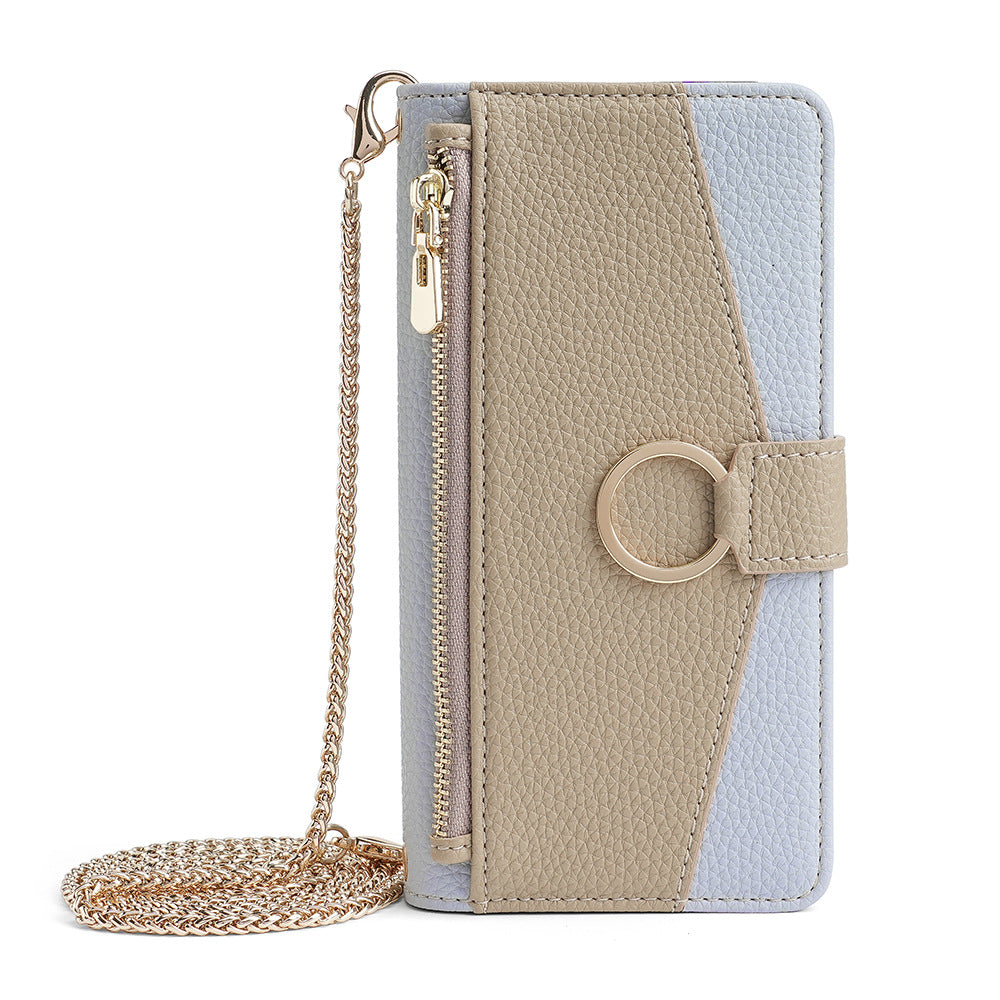 Schicke Crossbody-Geldbörse mit Farbblock-Design für Ihr Smartphon