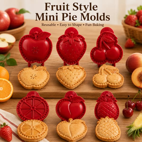 🥧Anfängerfreundliche, wiederverwendbare Mini-Form für Handpasteten | 6 lustige Formen zum einfachen Füllen, Formen und Verschließen von selbstgebackenen Pasteten und Gebäck🍎✨