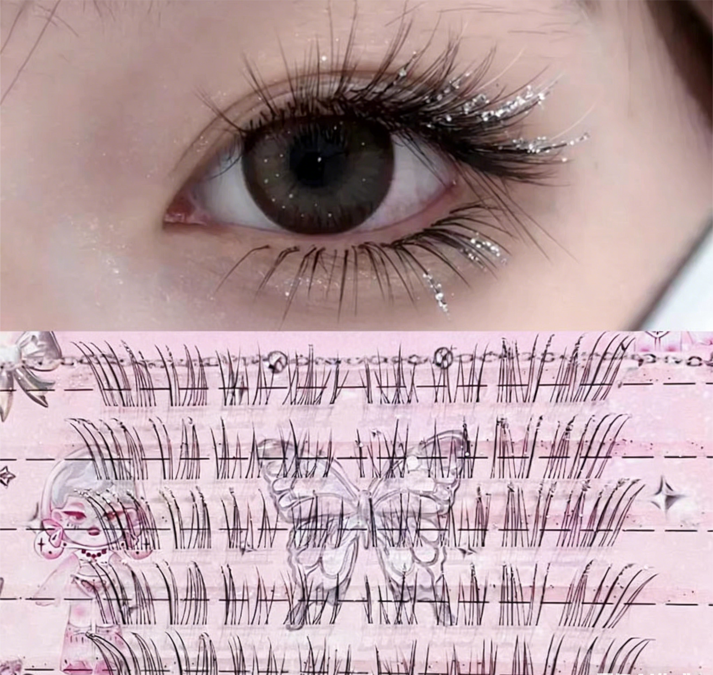 Funkelnde Diamant-Kunstwimpern