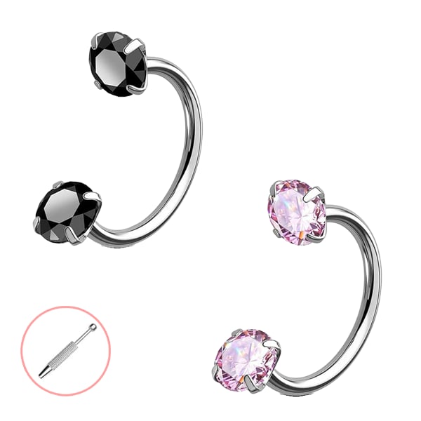 💎Hufeisenförmiger Nasenring – innenverschraubt und komfortabe
