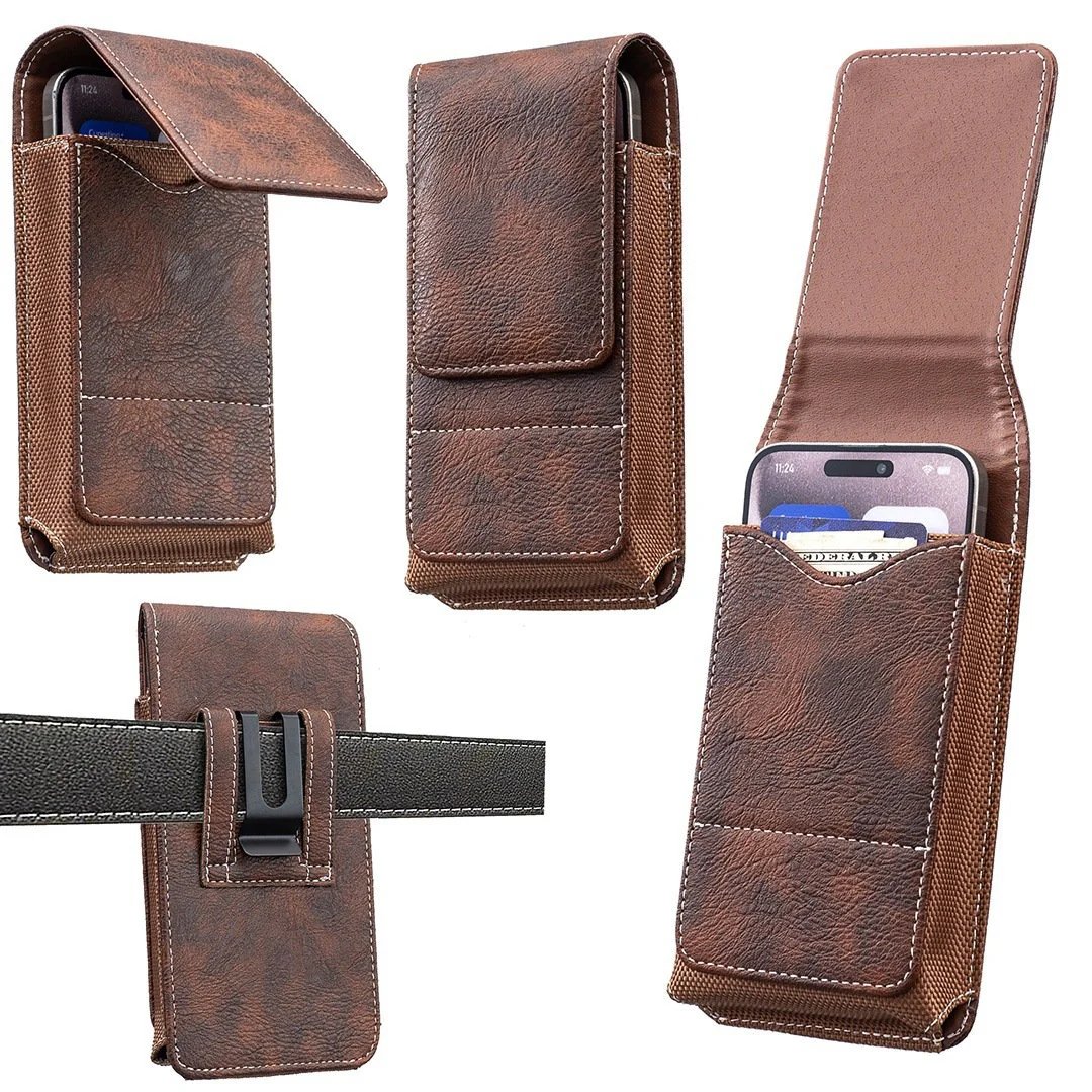 ⚡Großer Rabatt | Handy-Tasche für den Gürtel 📱 Lederholster mit mehreren Fächern und Kartenfach