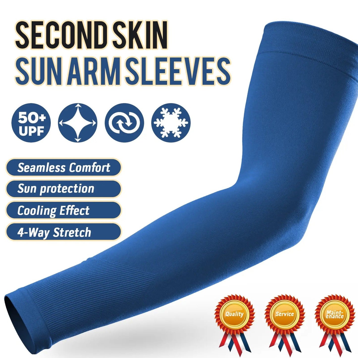 ☀️ Kühlende UV-Armstulpen mit UPF 50+ 🧊 | Hochdehnbares Kompressionsmaterial | Atmungsaktive UV-Schutz-Armstulpen für Damen und Herren
