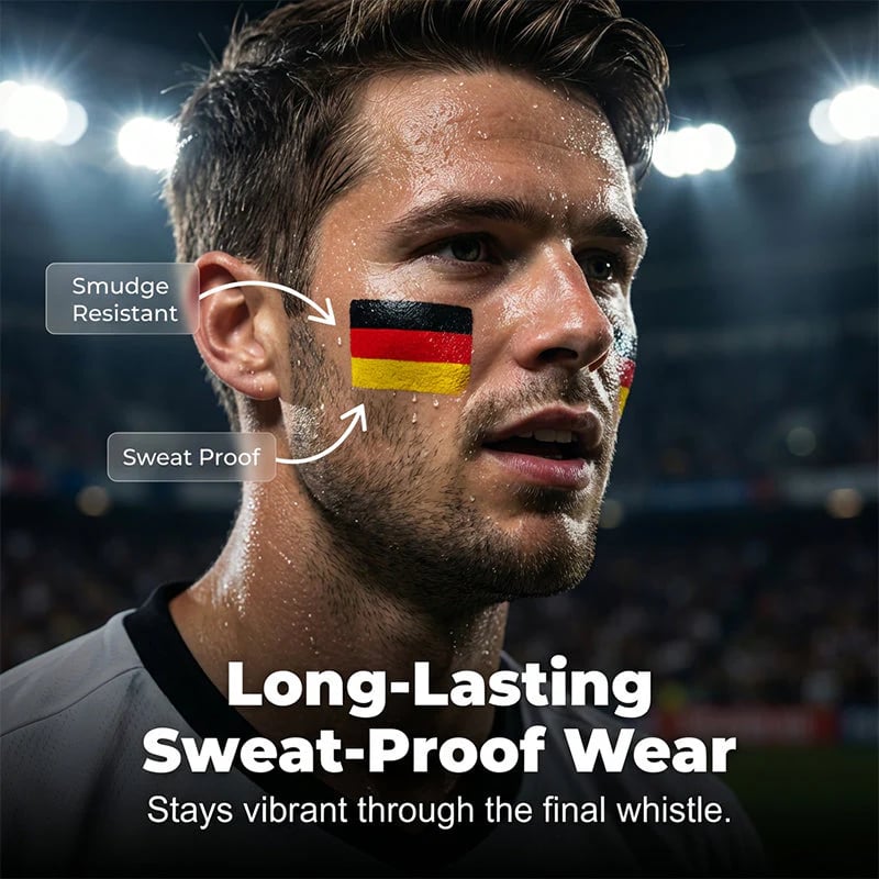 🔥LETZTER TAG 50 % RABATT – 🌈✨Gesichtsmalstift mit Nationalflagge für Sportfans