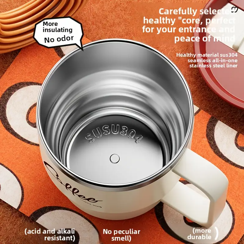 Doppelwandiger Becher aus Edelstahl 304 / Ergonomischer Becher im japanischen Stil für Kaffee und Tee