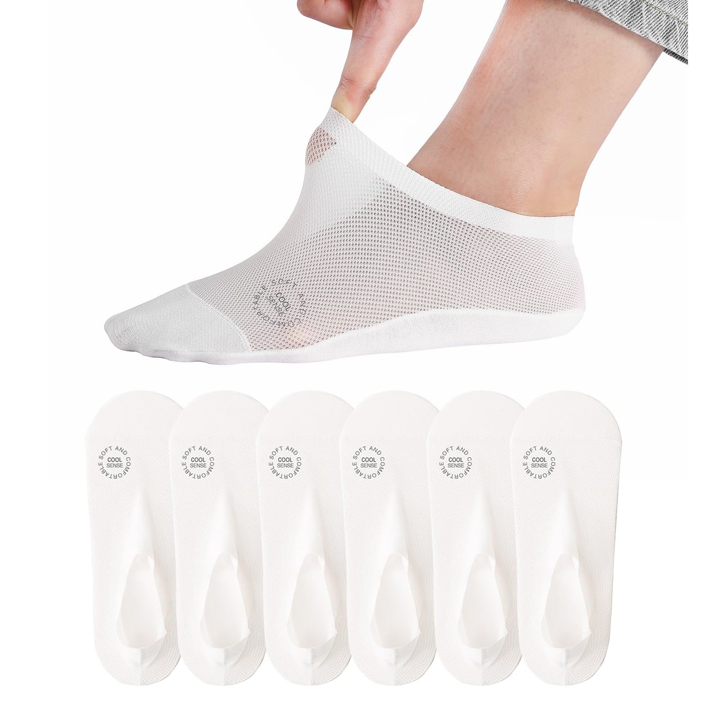 🔥 3er-Pack unsichtbare Socken mit rutschfester Sohle 🧦 – Atmungsaktiv, niedrig geschnitten, rutschfest und schweißabsorbierend