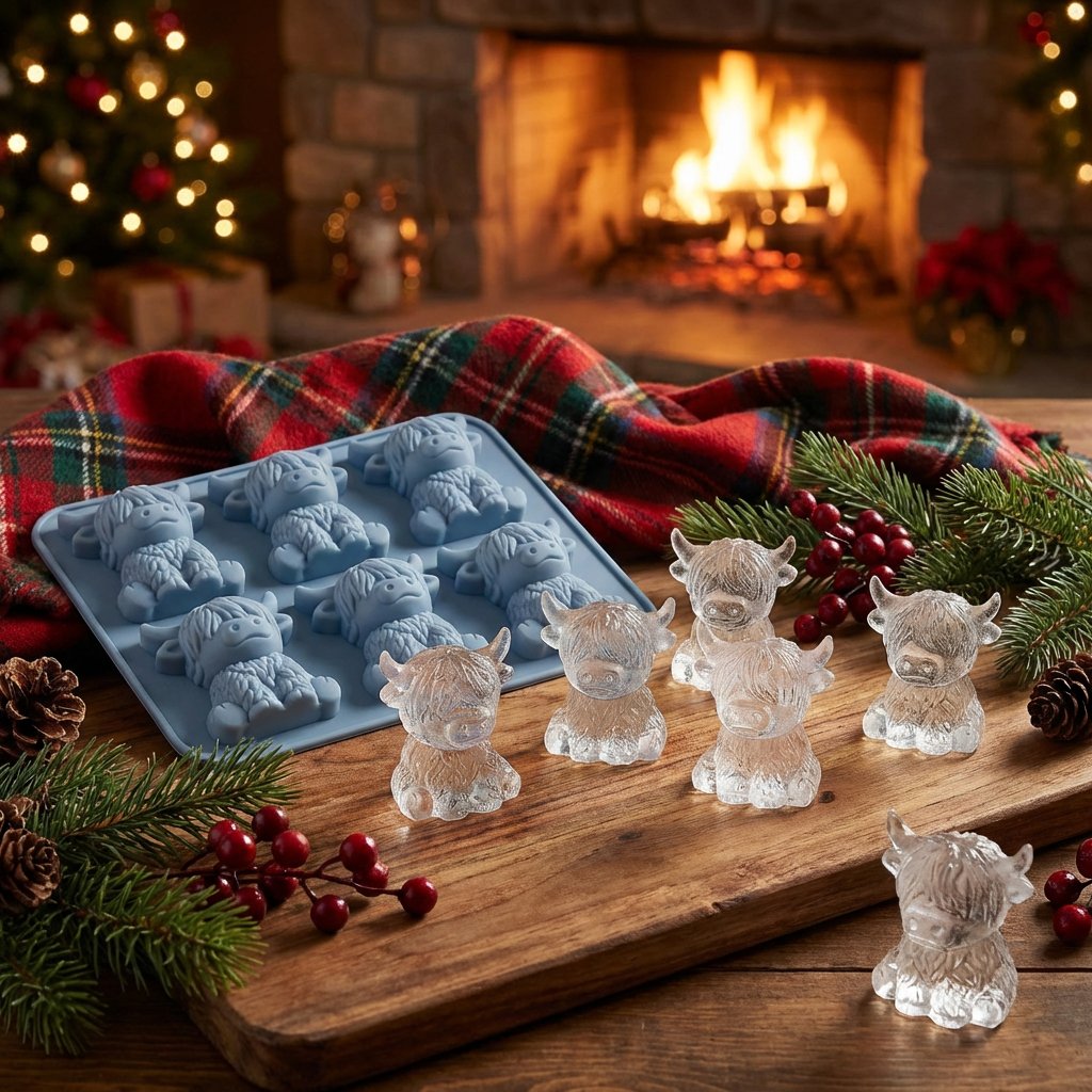 🐮 Mini-Hochlandkuh-Eiswürfelform und Dessertform 🧊🍪 Niedliche 3D-Eiswürfel für Getränke, Partys und Geschenke💕