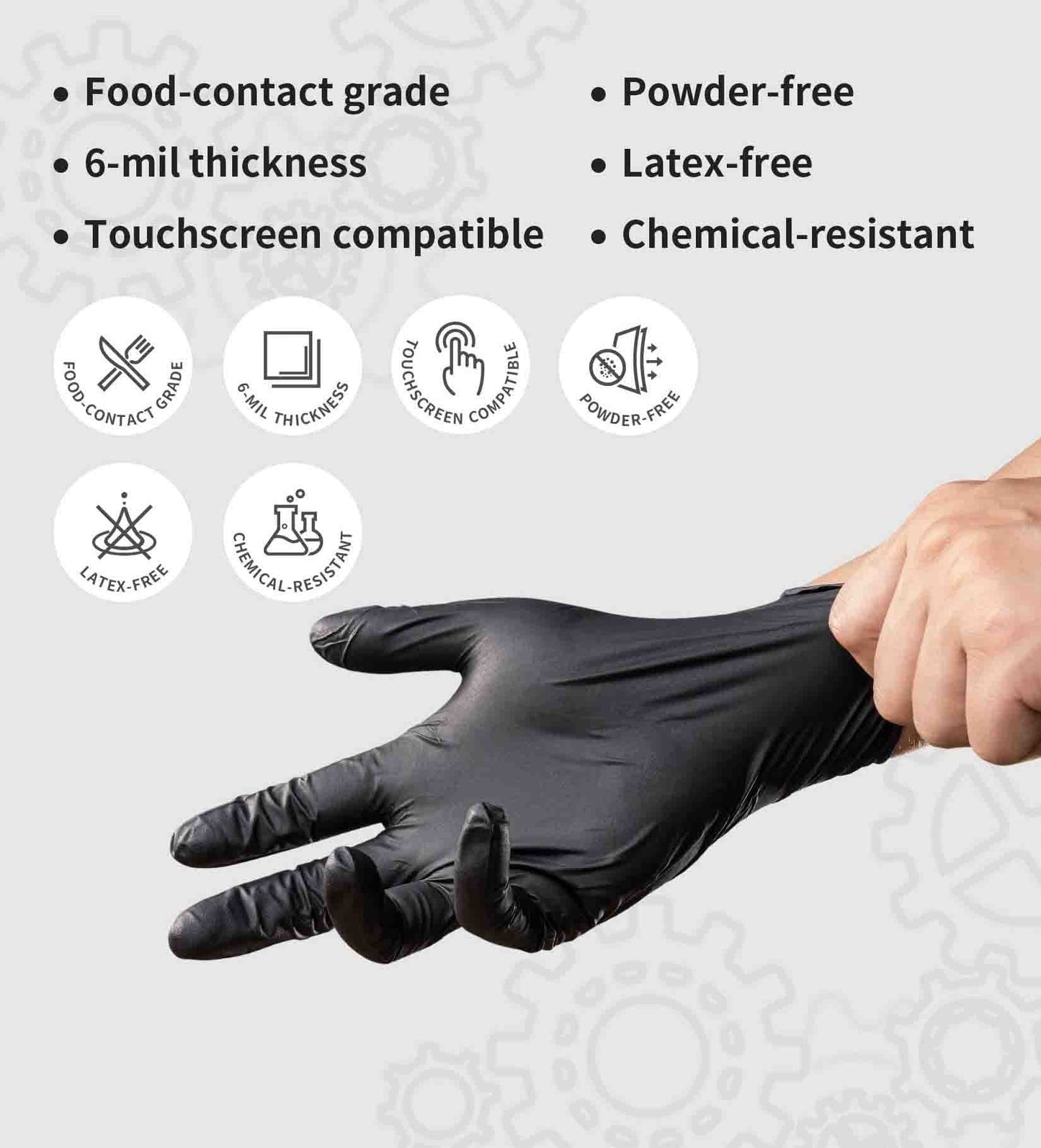 100/50er-Packung schwarze Einweg-Nitrilhandschuhe