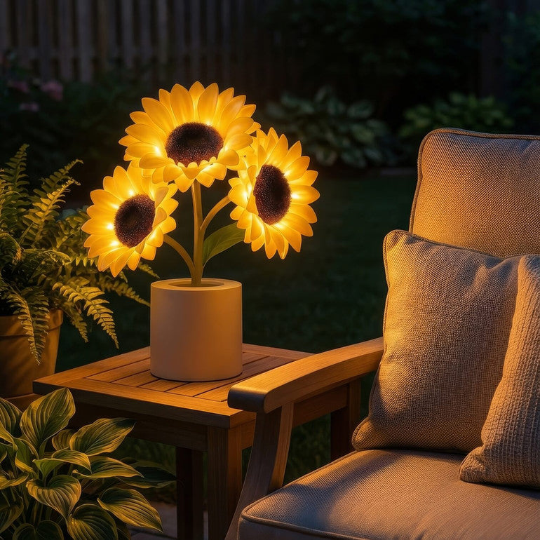 Funkelnde Sonnenblumenlampe