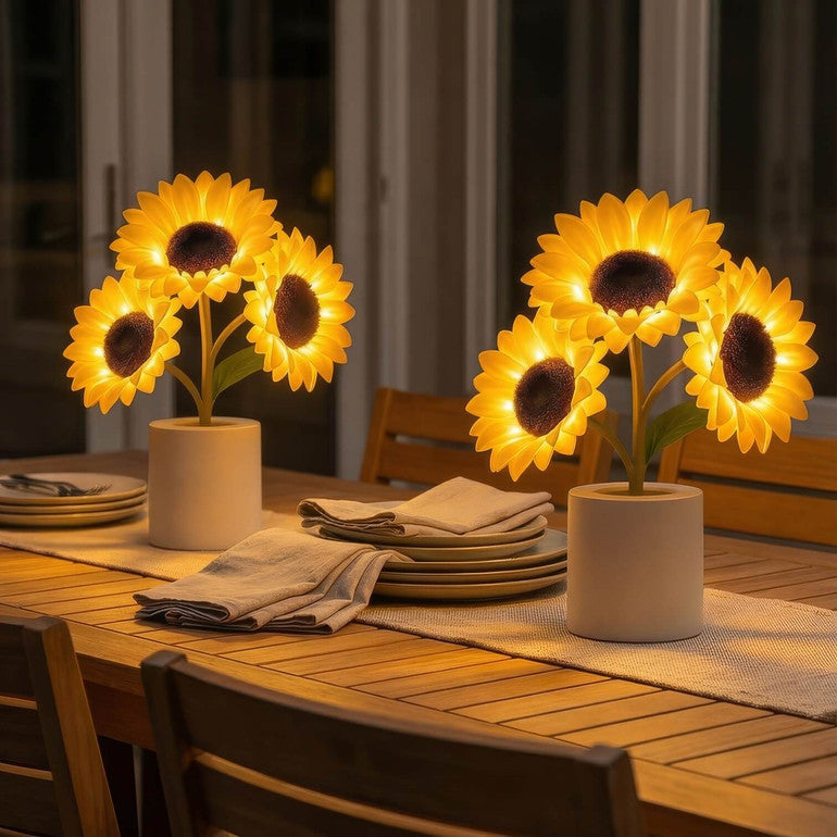 Funkelnde Sonnenblumenlampe