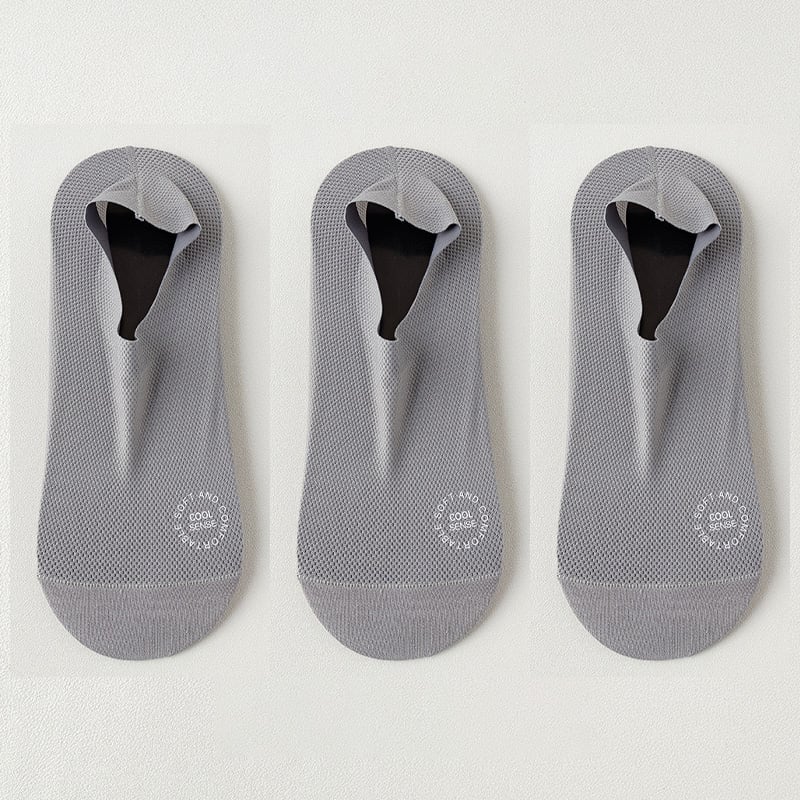 🔥 3er-Pack unsichtbare Socken mit rutschfester Sohle 🧦 – Atmungsaktiv, niedrig geschnitten, rutschfest und schweißabsorbierend