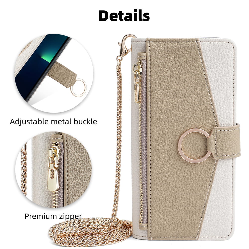 Schicke Crossbody-Geldbörse mit Farbblock-Design für Ihr Smartphon