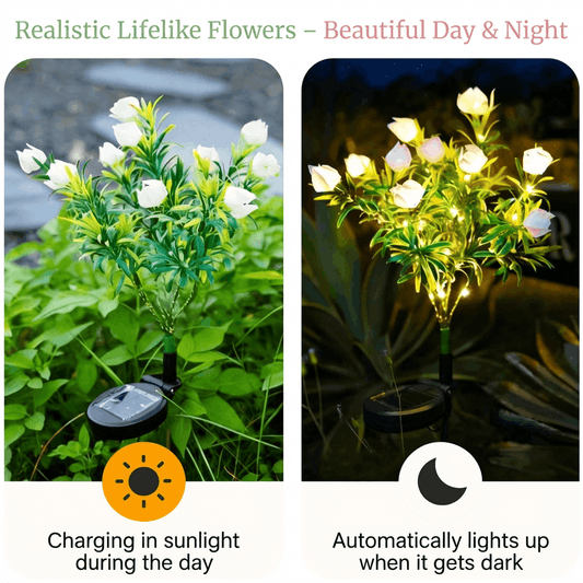 🌸Solarbetriebene Blumenstecker-Lampen – wasserdichte Gartendekoratio