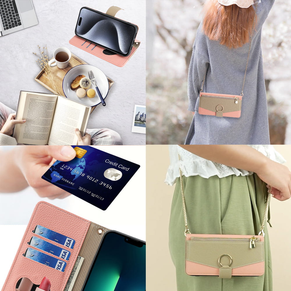 Schicke Crossbody-Geldbörse mit Farbblock-Design für Ihr Smartphon