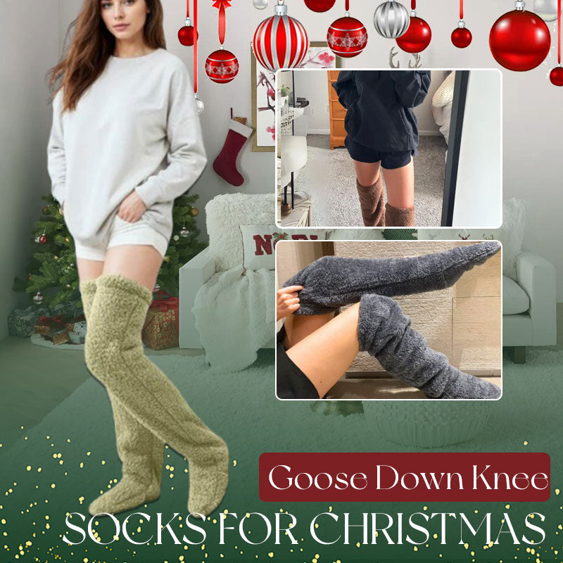 Kniestrümpfe aus Gänsedaunen für Weihnachten