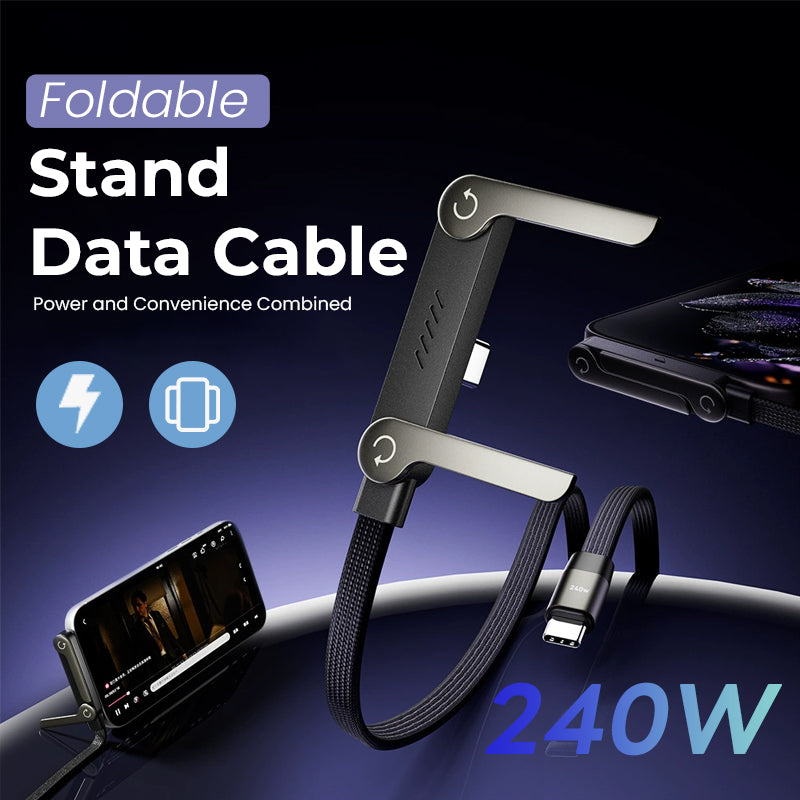 ⚡Unsichtbares 2-in-1-Ladekabel mit Halterung – 240-W-Schnellladekabel mit integrierter Handyhalterung