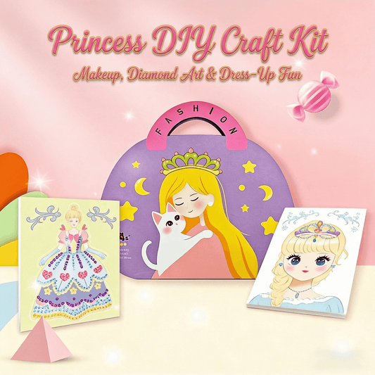 👸Prinzessin-Bastelset zum Selbermachen: Make-up, Diamantkunst & Verkleidungsspaß