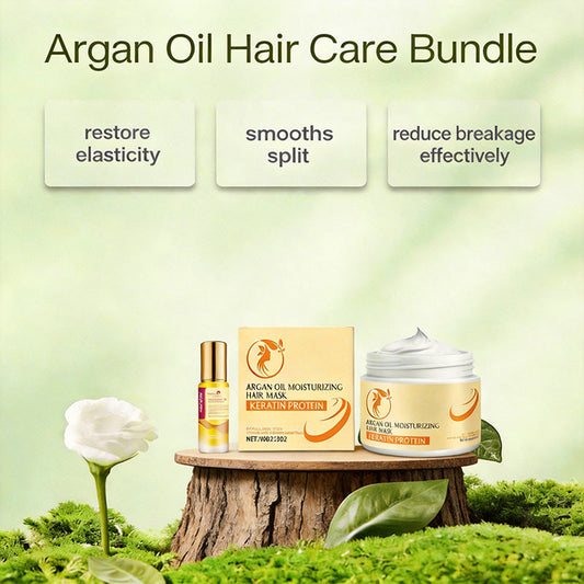 🧴Arganöl-Haarpflege-Set – Ultimative Feuchtigkeitspflege und Reparatur für glänzendes Haa