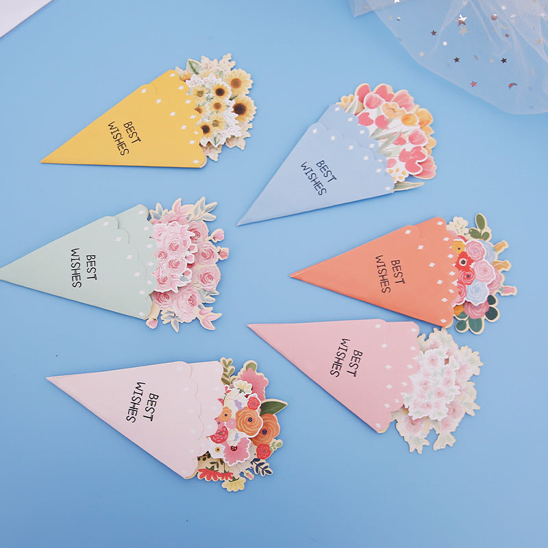 💐3D-Blumenstrauß-Grußkarte – Kreative Blumen-Geschenkkarten mit Umschla