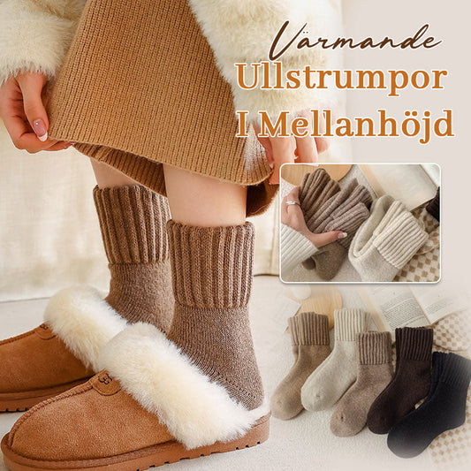 🧦5 Paar Wollsocken für Frauen - warme, mittelhohe Socken