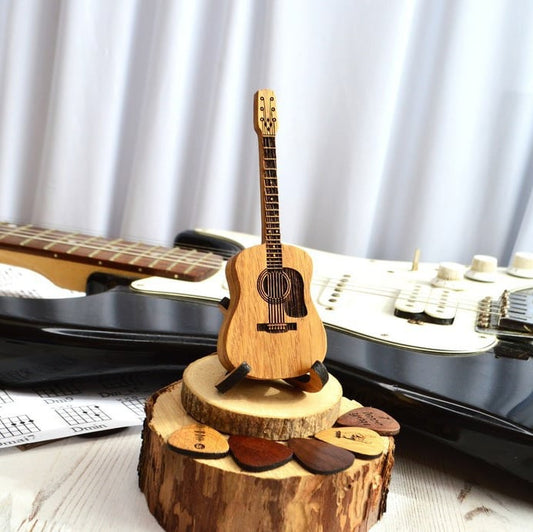 🎁Akustikgitarren-Plektrumbox aus Holz🎸