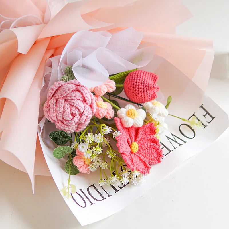 💕Muttertags-Sonderangebot💕Handgefertigter, zarter Häkelblumenstrauß