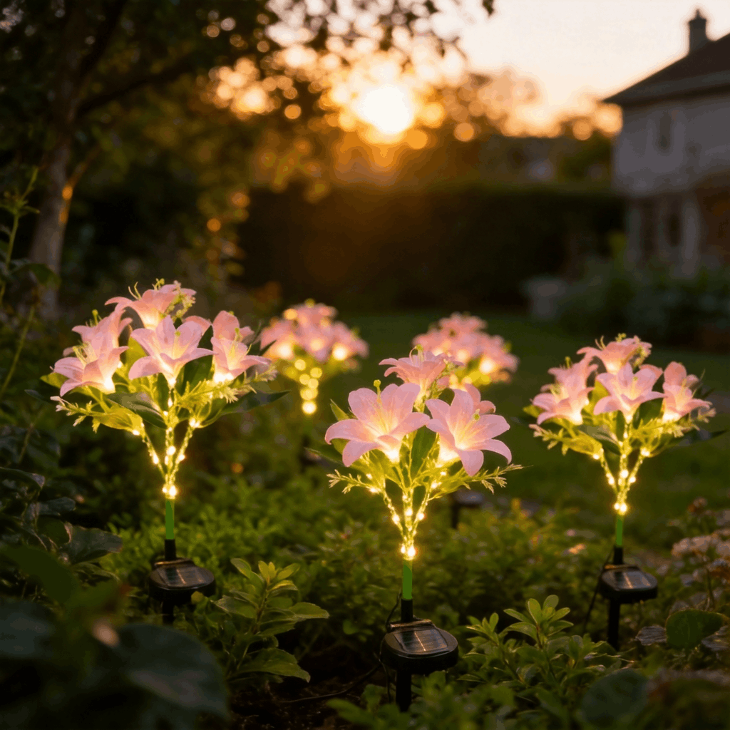 🌸Solarbetriebene Blumenstecker-Lampen – wasserdichte Gartendekoratio