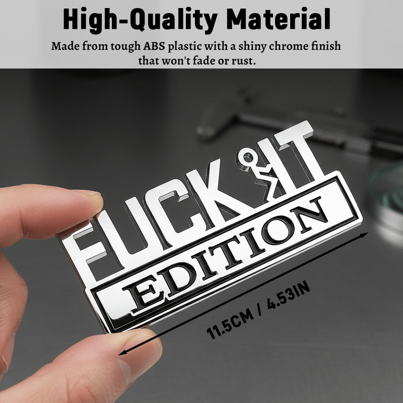🔥Letzter Tag 50 % Rabatt🔥Fvck It Edition 3D-Emblem-Aufkleber, lustige Aufkleber für Auto, LKW, SUV, Motorrad