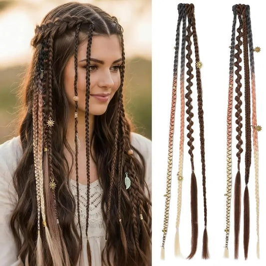 🌿🎨 Boho-Zöpfe mit Perlen, zum Befestigen mit Clips – Eine einfache Möglichkeit, deine Frisur zu verändern, perfekt für Festivals und den Alltag (✨2 Stück