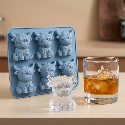 🐮 Mini-Hochlandkuh-Eiswürfelform und Dessertform 🧊🍪 Niedliche 3D-Eiswürfel für Getränke, Partys und Geschenke💕