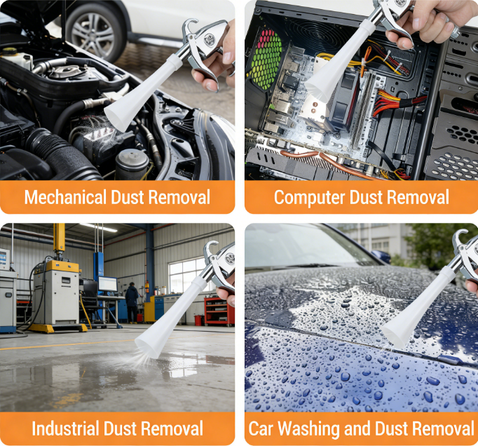 Tornado Reinigungspistole – 2-in-1-Luftblaspistole mit Bürste