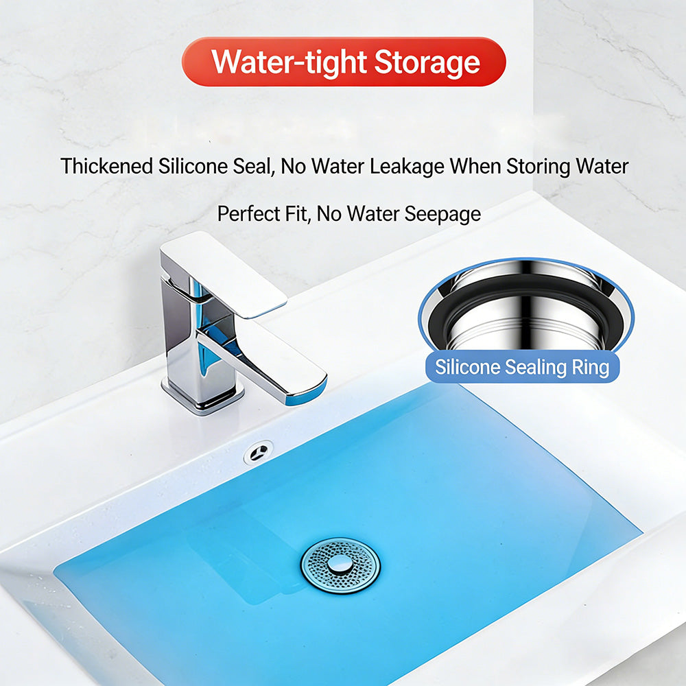 💧Universelles Pop-up-Sieb für Spülbecken mit Filter, doppelter Filterung und geruchsdichtem Verschluss