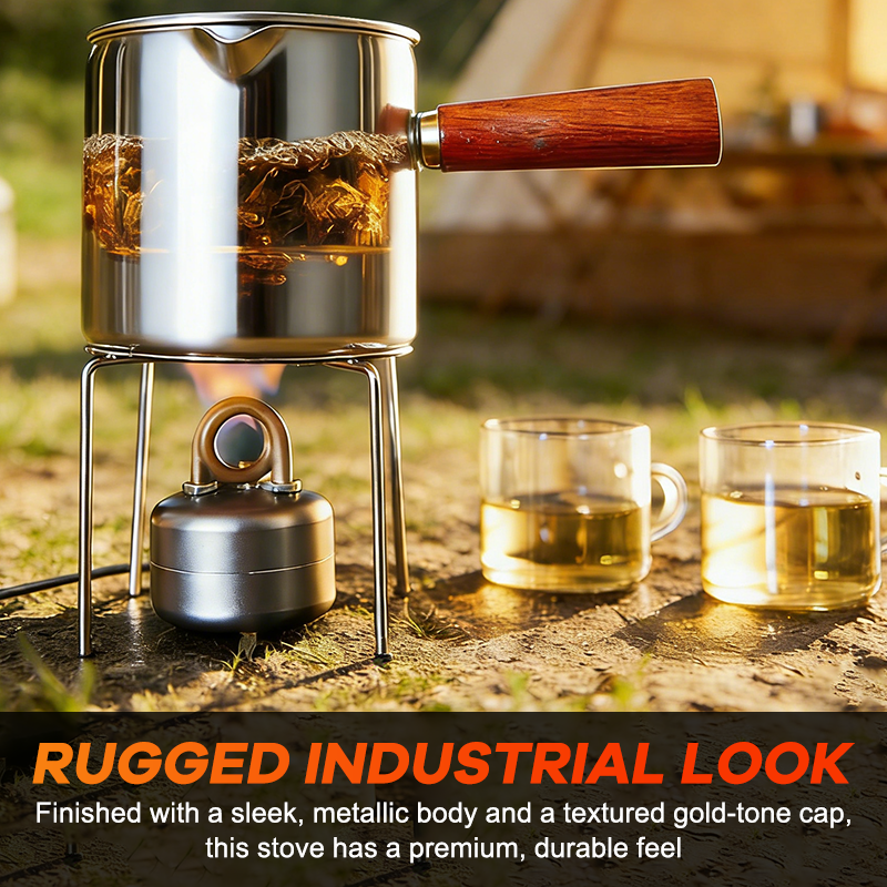 Tragbarer Spirituskocher für den Außenbereich(Inklusive zusätzlicher Antirutschhülle)