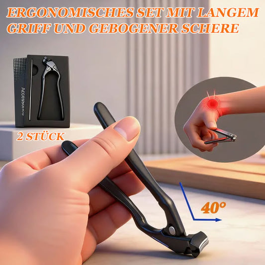 ✂️🖤Schwarzer, gebogener Nagelknipser – Ergonomisch und einfach für Senioren❤️