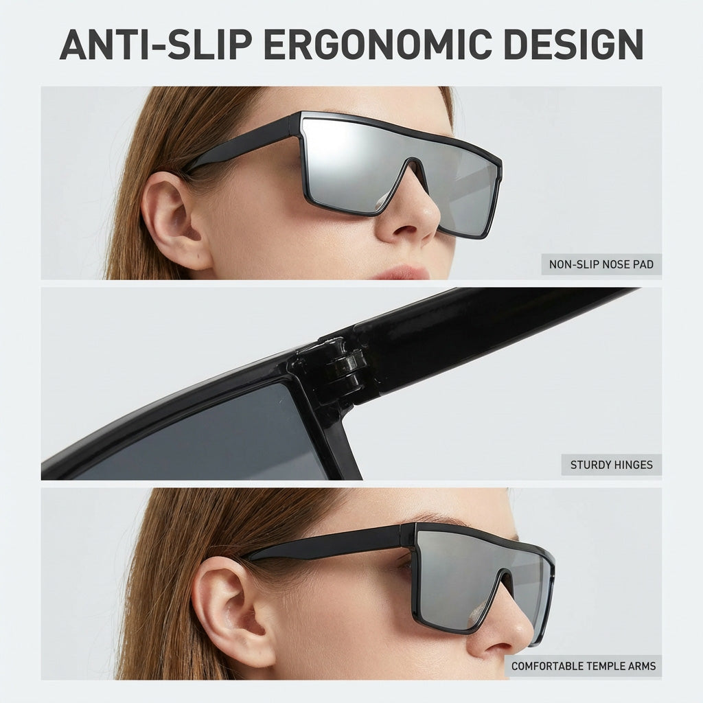 👓Große eckige Sonnenbrillen für Damen und Herren, Sonnenbrillen im Punk-Stil