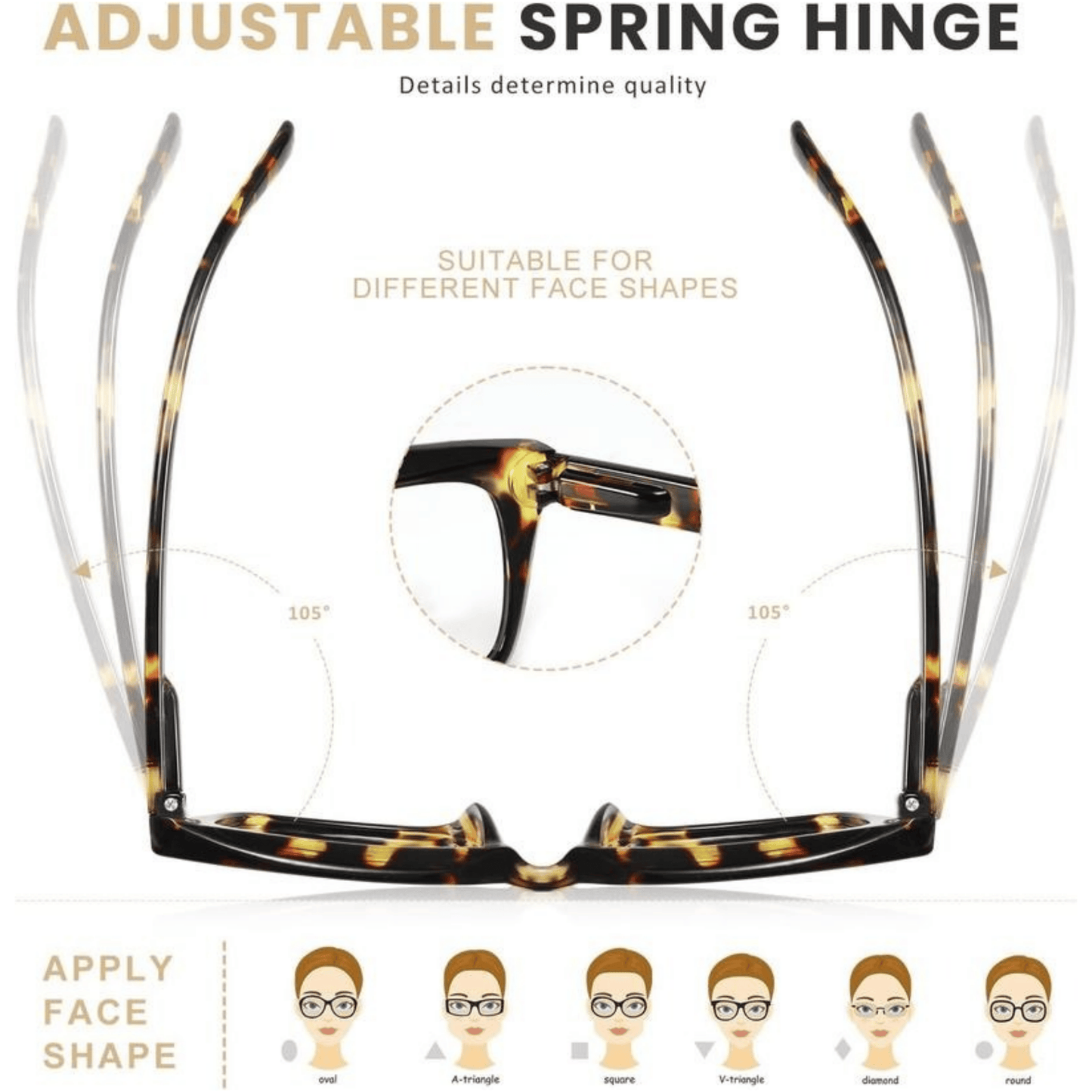 🔥Sonderangebot – ✨👓Lesebrillen im Schildpatt-Design – Übergroße, quadratische Brillen mit Blaulichtfilter