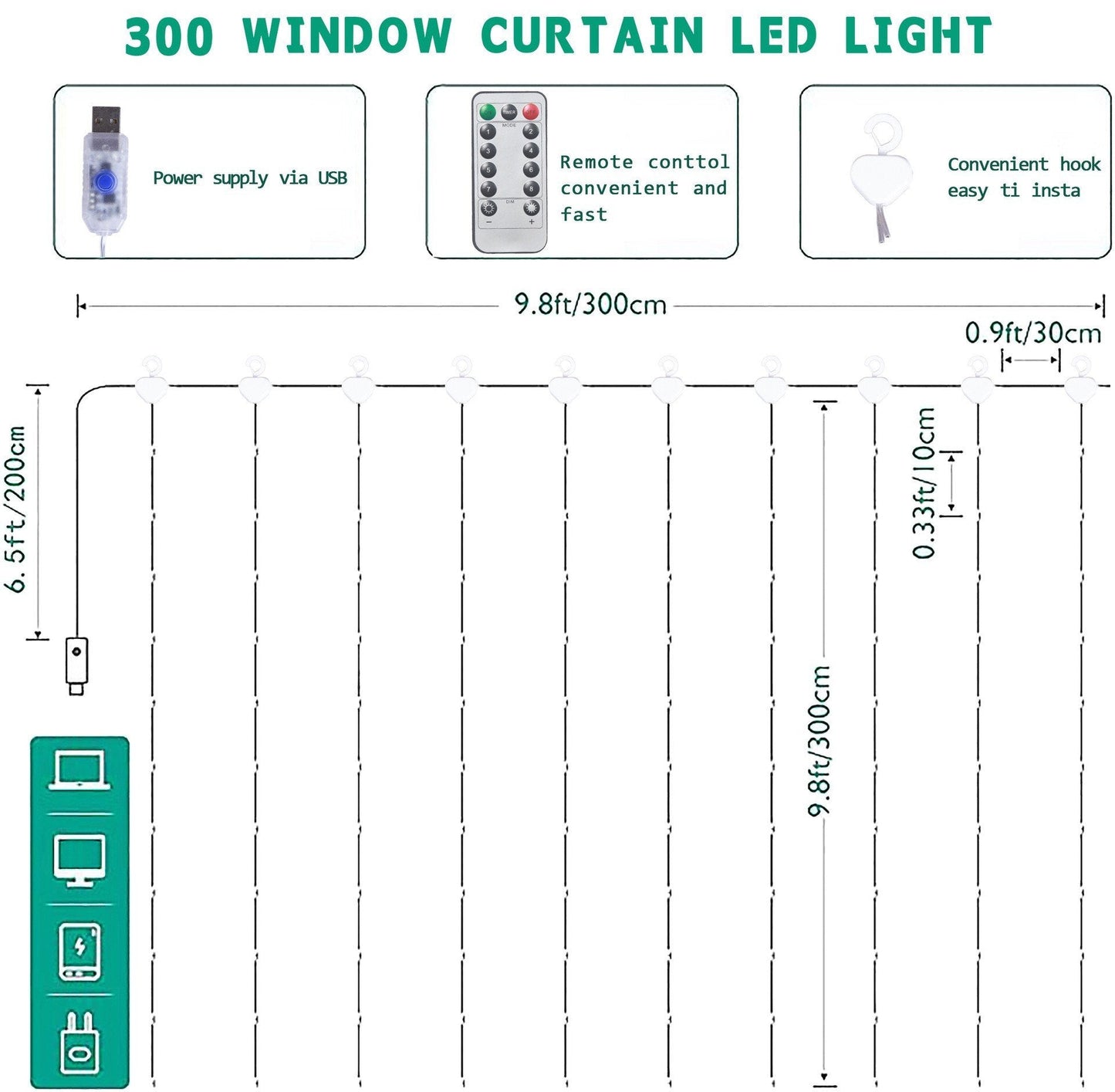 🎁Sichern Sie sich 49 % Rabatt im Weihnachtsschlussverkauf!🎅LED-Lichterkette, USB-betriebener LED-Lichtervorhang zum Verpacken von Geschenke