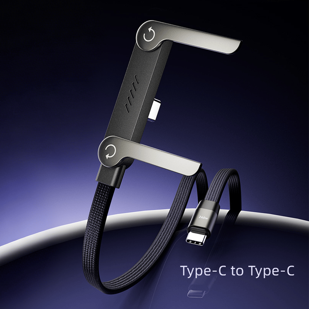 ⚡Unsichtbares 2-in-1-Ladekabel mit Halterung – 240-W-Schnellladekabel mit integrierter Handyhalterung