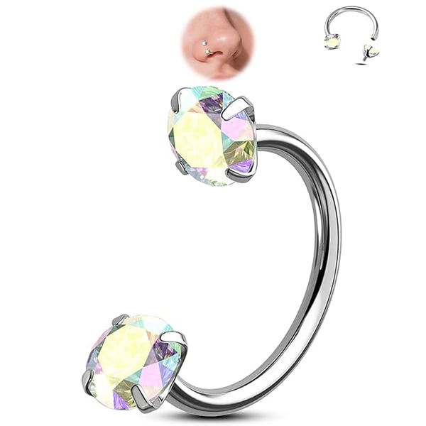💎Hufeisenförmiger Nasenring – innenverschraubt und komfortabe