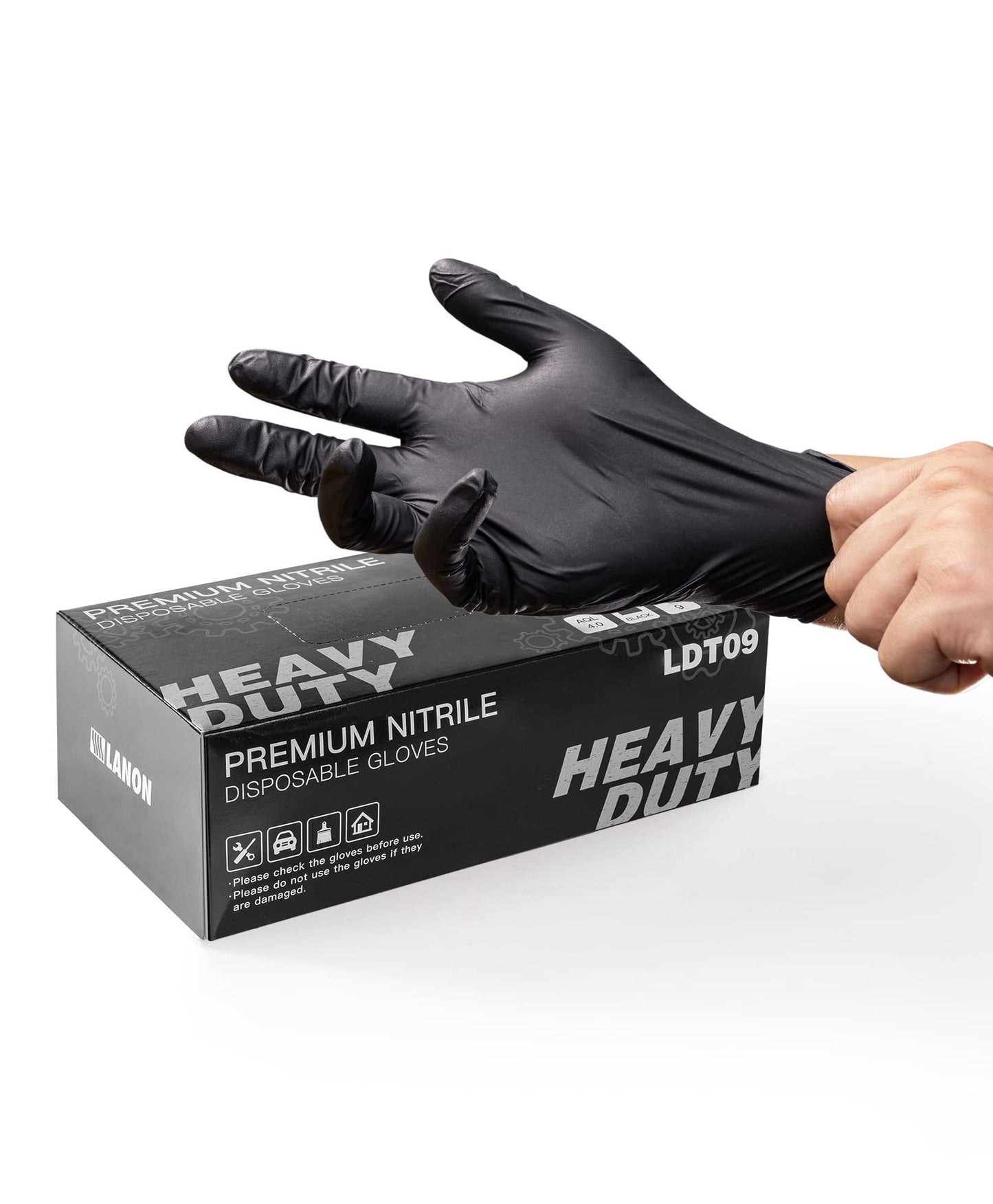 100/50er-Packung schwarze Einweg-Nitrilhandschuhe