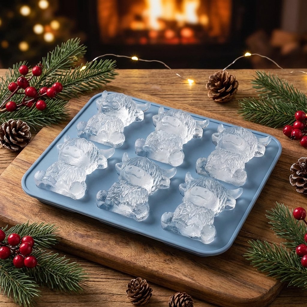🐮 Mini-Hochlandkuh-Eiswürfelform und Dessertform 🧊🍪 Niedliche 3D-Eiswürfel für Getränke, Partys und Geschenke💕