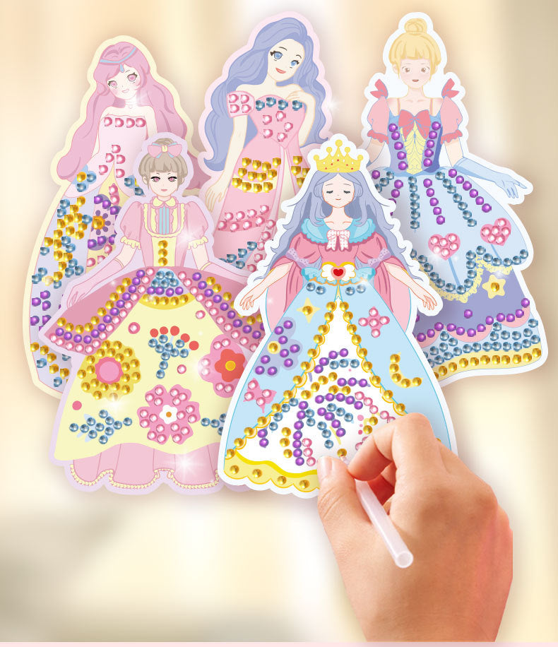 👸Prinzessin-Bastelset zum Selbermachen: Make-up, Diamantkunst & Verkleidungsspaß