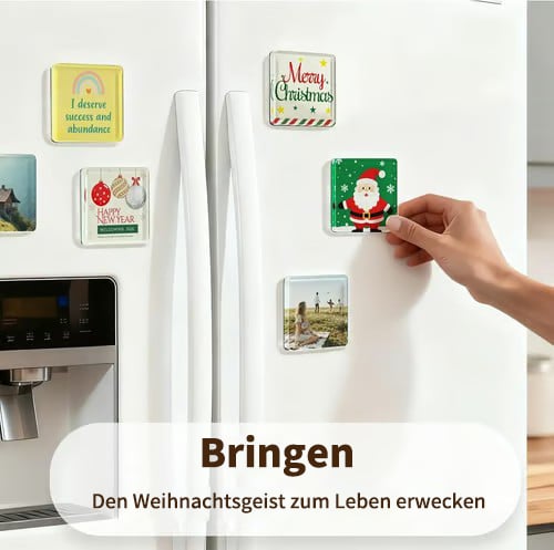 🎞✂10er-Packung 5 x 5 cm große, transparente Acryl-Kühlschrankmagnete zum Selbermachen mit Kleberückseite – Quadratische Magnet-Fotorahmen mit beeindruckendem 3D-Effekt 💕