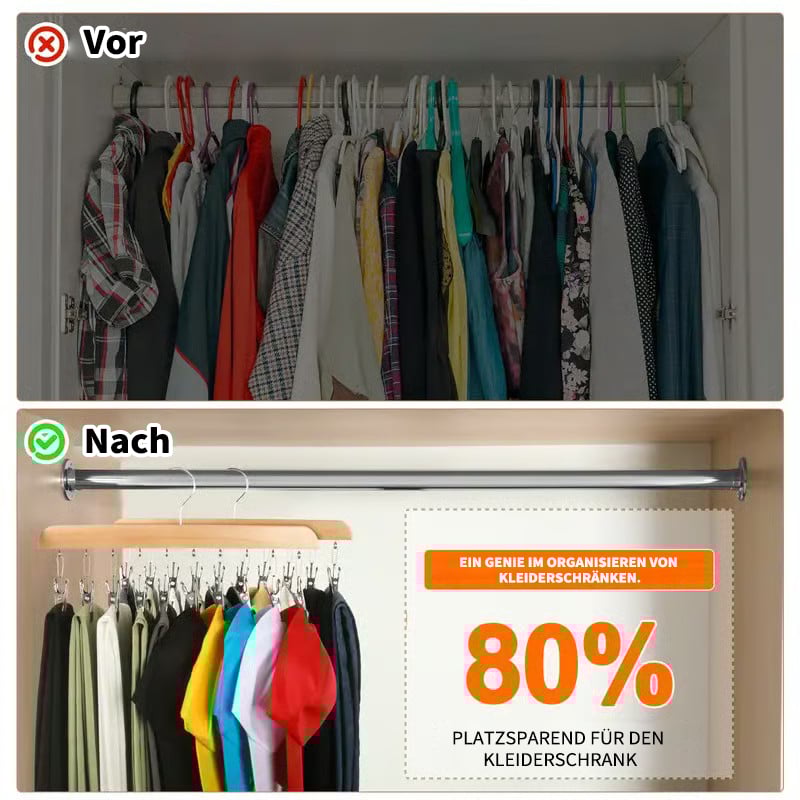 Kleiderschrank-Organizer mit 10 Clips – Platzsparender Hänge-Kleiderschrank-Organizer