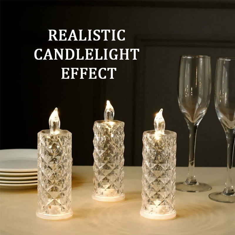 ✨ Crystal Rose Candle Light – Romantisches Licht ohne Schmutz
