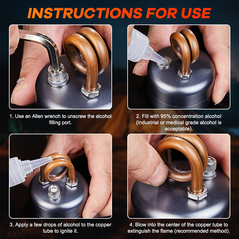 Tragbarer Spirituskocher für den Außenbereich(Inklusive zusätzlicher Antirutschhülle)