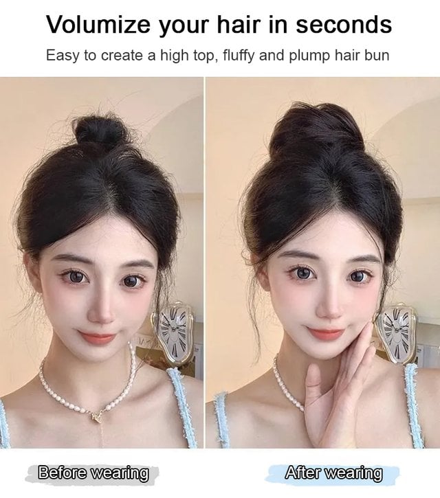 Echthaar Bun Perücke