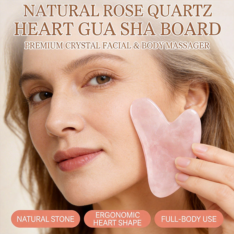 🔥Kaufen Sie 1, erhalten Sie 1 gratis💖 Gua-Sha-Massagegerät aus Naturkristall in Herzform – Gua-Sha-Werkzeug für den ganzen Körper, für Gesicht, Hals und Körpe