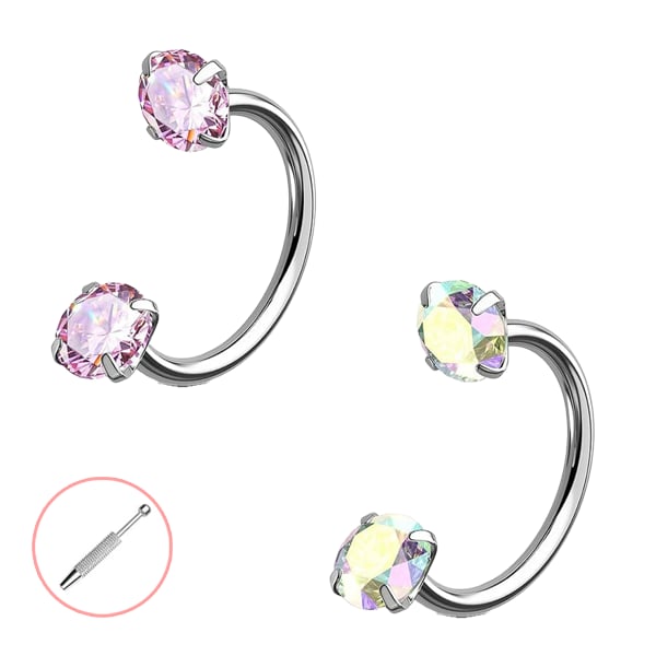 💎Hufeisenförmiger Nasenring – innenverschraubt und komfortabe